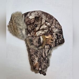 Men's Camouflage Trapper Hat with Fur Lining